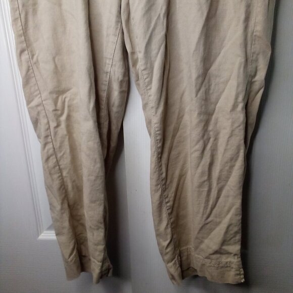 Sonoma Capri Pants Women 6 Drawstring Linen Blend Tan - Picture 6 of 12
